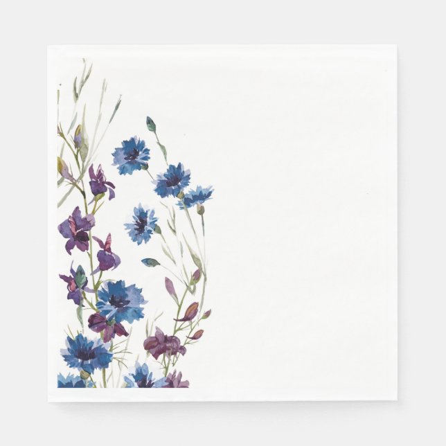 Serviette En Papier Aquarelle papier Fleur sauvage (Devant)