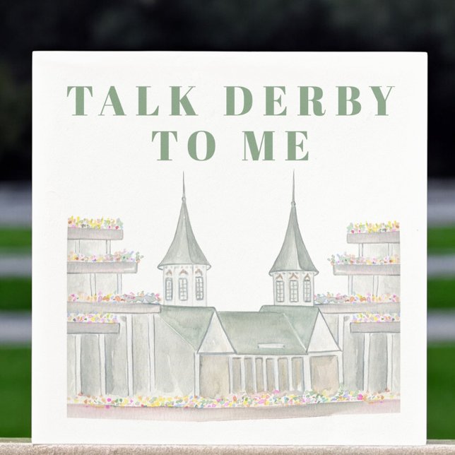 Serviette En Papier Aquarelle Parlez Derby à moi Horseracing Building (Créateur téléchargé)