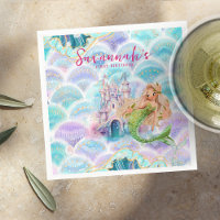 Aquarelle Parties scintillant Sirène Anniversaire