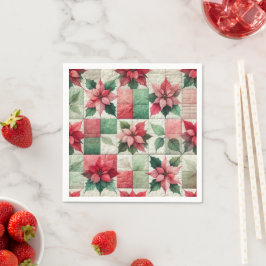Serviette En Papier Aquarelle Patchwork Poinsettia Decoupage Naples