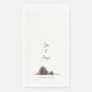 Serviette En Papier Aquarelle personnalisée cône de pin neutre