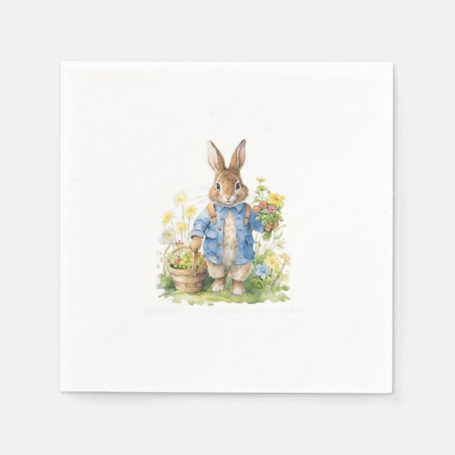 Serviette En Papier Aquarelle Peter Rabbit Anniversaire (Devant)