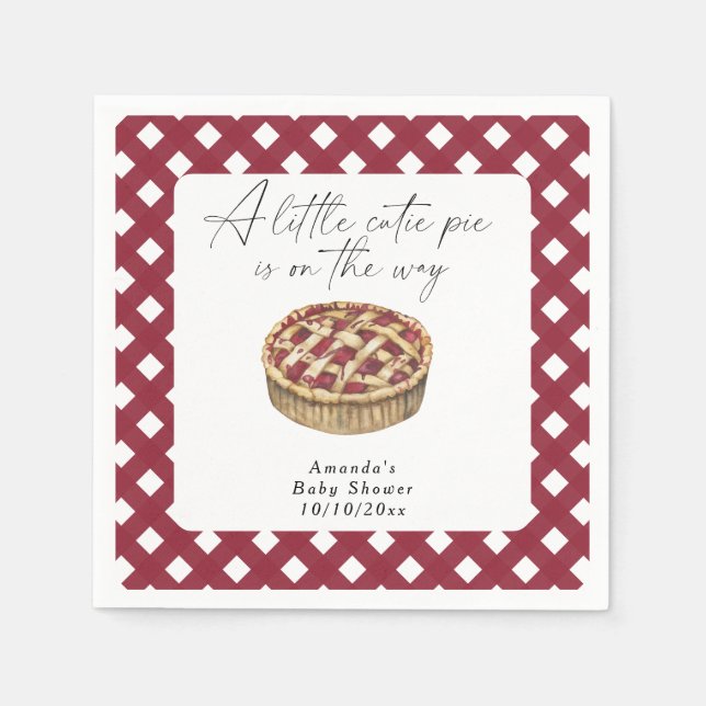 Serviette En Papier Aquarelle petit baby shower à tarte (Devant)