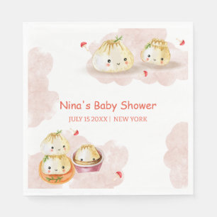 Serviette En Papier Aquarelle Petit Baby shower de champignon