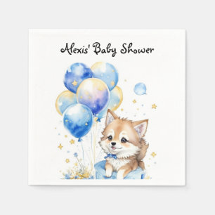 Serviette En Papier Aquarelle petit Baby shower Wolf