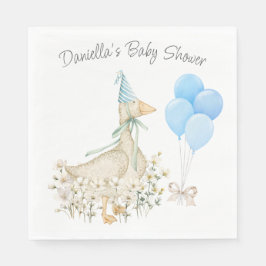 Serviette En Papier Aquarelle Petite Oie Fleur sauvage Bleu Ballons