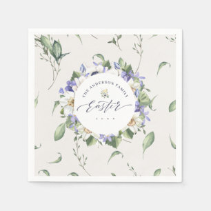 Serviette En Papier Aquarelle printanière fleurie Naples de Pâques