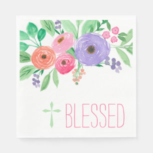 Serviette En Papier Aquarelle printanière Florale Bénéficiée