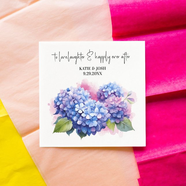 Serviette En Papier Aquarelle Purple Hydrangea Mariage Floral (Créateur téléchargé)