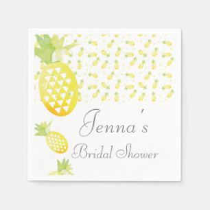 Serviette En Papier Aquarelle Répétition Tropicale Ananas