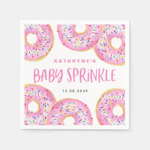 Serviette En Papier Aquarelle rose arroser beignets Bébé arroser