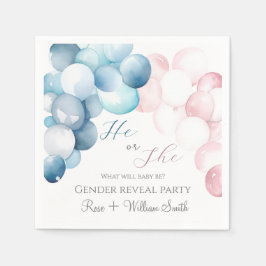Serviette En Papier Aquarelle rose et bleu Révélation de genre