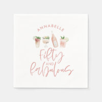 Aquarelle rose girly 50 et fabuleux mas d'annivers