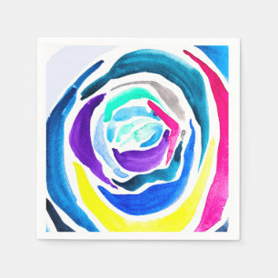 Serviette En Papier Aquarelle rose pop art bleu