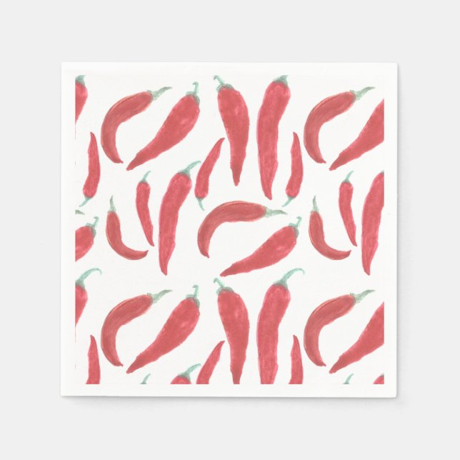 Serviette En Papier aquarelle rouge chaud (Devant)