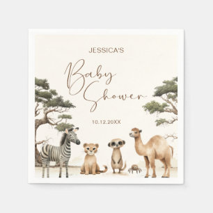Serviette En Papier Aquarelle Safari mignon Animaux Baby shower