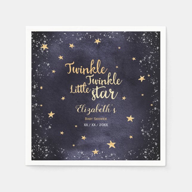 Serviette En Papier Aquarelle scintillante unisex babyshower (Devant)