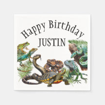Aquarelle Serpent Reptile d'anniversaire