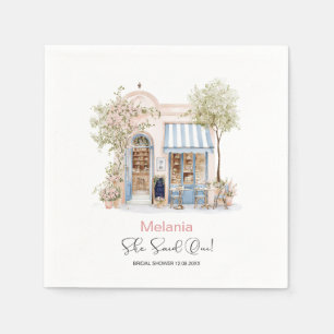 Serviette En Papier Aquarelle She Said Oui douche nuptiale