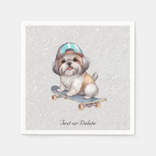Serviette En Papier Aquarelle Shih Tzu Napkins