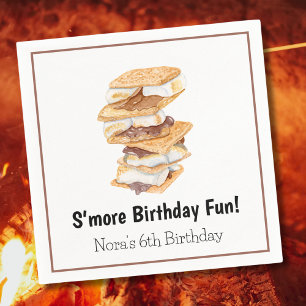 Serviette En Papier Aquarelle S'mores réalistes 6e anniversaire