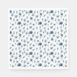 Serviette En Papier Aquarelle sous le Motif de mer