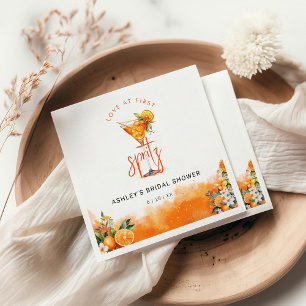 Serviette En Papier Aquarelle Spritz Orange Flowers Fête des mariées