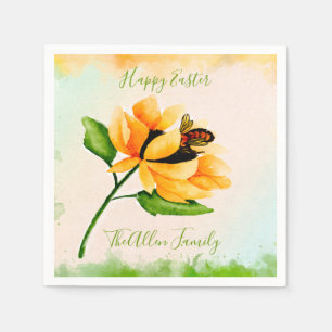 Serviette En Papier Aquarelle Tournesol et papier pâques d'abeille Nap