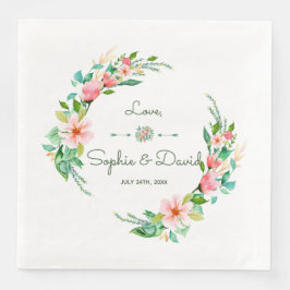Serviette En Papier Aquarelle tropicale exotique Luau Mariage floral
