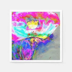 Serviette En Papier aquarelle turquoise rose Abstraite