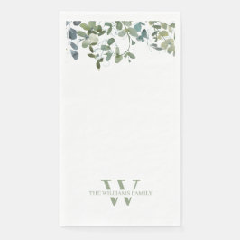 Serviette En Papier Aquarelle Verdure Monogramme Papier Serviettes d'h