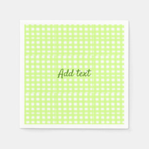 Serviette En Papier Aquarelle vert plaid ginham personnalisé ajouter t