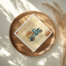 Aquarelle Vintage Camion Petit Citrouille BabyDouc