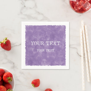 Serviette En Papier Aquarelle violette du nom personnalisé