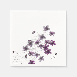 Serviette En Papier Aquarelle violette sauvage peinte à la main