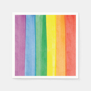 Serviette En Papier Aquarelles Arc-en-ciel de la Fierté