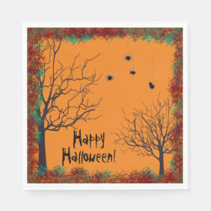 Serviette En Papier Araignées Éffrayantes d'Halloween Bonne Halloween