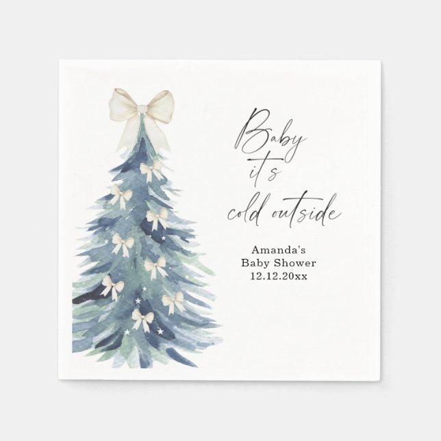 Serviette En Papier Arbre à feuillage persistant avec arcs Baby shower (Devant)
