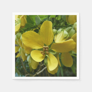Serviette En Papier Arbre à Fleurs Jaunes Tropicales Golden Shower