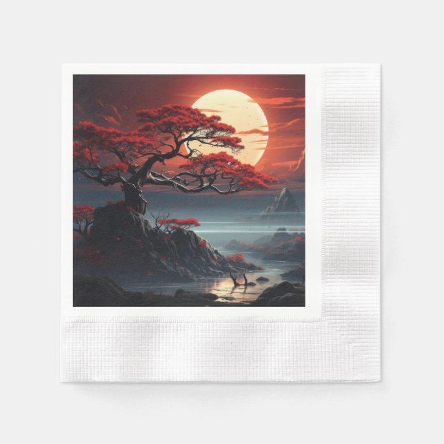 Serviette En Papier Arbre bonsaï (Devant)