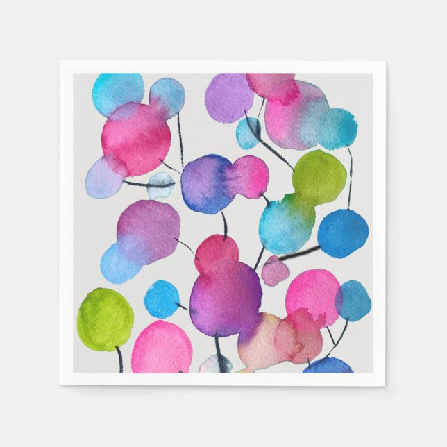Serviette En Papier Arbre d'art abstrait rose mignon (Devant)