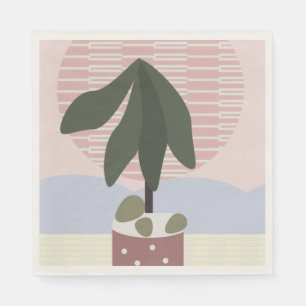 Serviette En Papier Arbre d'avocat rougir géométrique atténué rose ver