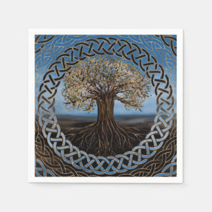 Serviette En Papier Arbre de la vie - dessin de Yggdrasil