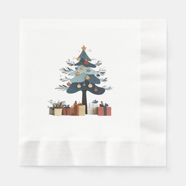 Serviette En Papier Arbre de Noël (Devant)