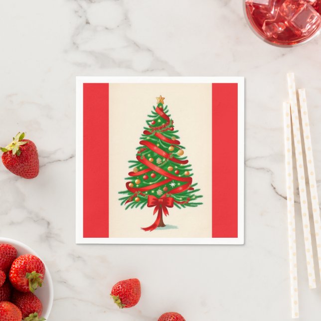 Serviette En Papier Arbre de Noël (En situation)