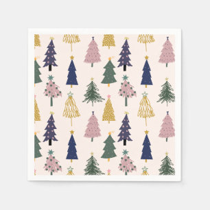 Serviette En Papier Arbre de Noël à motifs, Noël