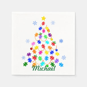 Serviette En Papier Arbre de Noël autiste