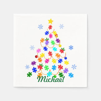 Serviette En Papier Arbre de Noël autiste