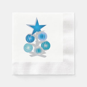 Serviette En Papier Arbre de Noël bleu