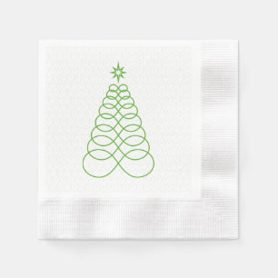 Serviette En Papier Arbre de Noël d'amour infini - Vert&Argent